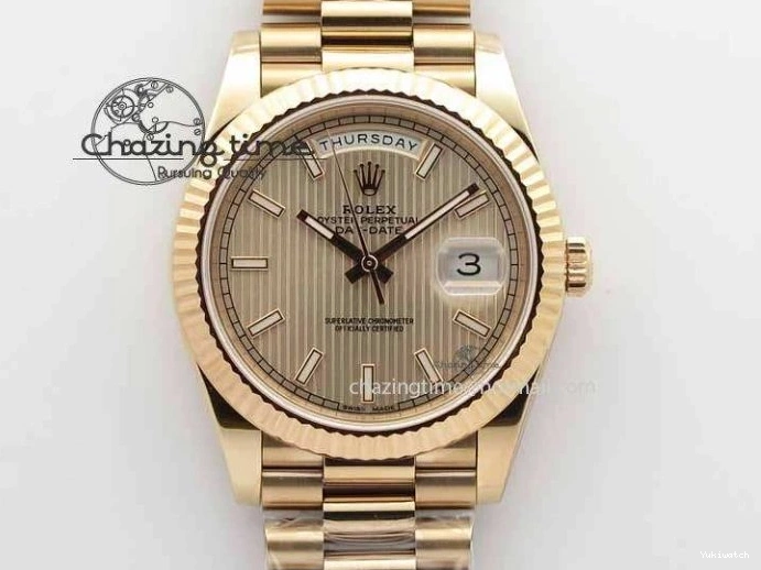 RG Edition On Best A3255 RG President Noob 228239 40mm 1:1 RG Bracelet Day-Date Dial 0409